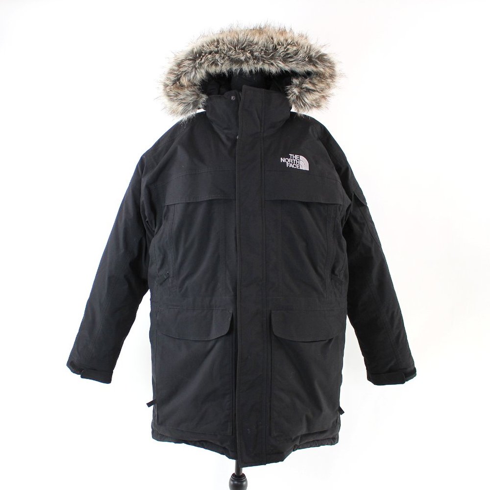 The North Face Black Hyvent Goose Down Insulated Faux Fur Hooded Parka Coat XL